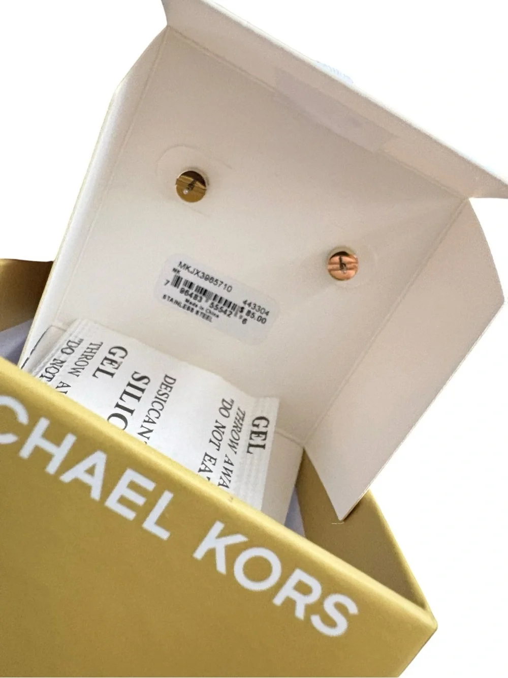 NEW Michael Kors Gold Heart Stud Earrings